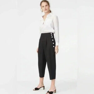 Club Monaco Valerena Linen Blend Black Capri Ankle Pants Size 4